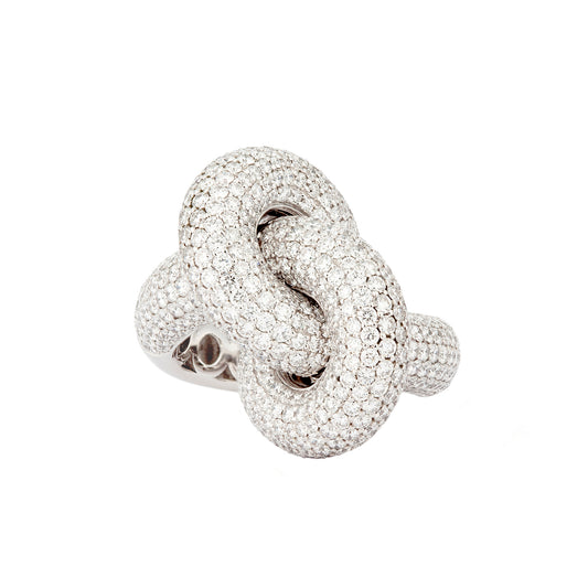 The Big Diamond Legacy Knot Ring - White Gold - Main Img