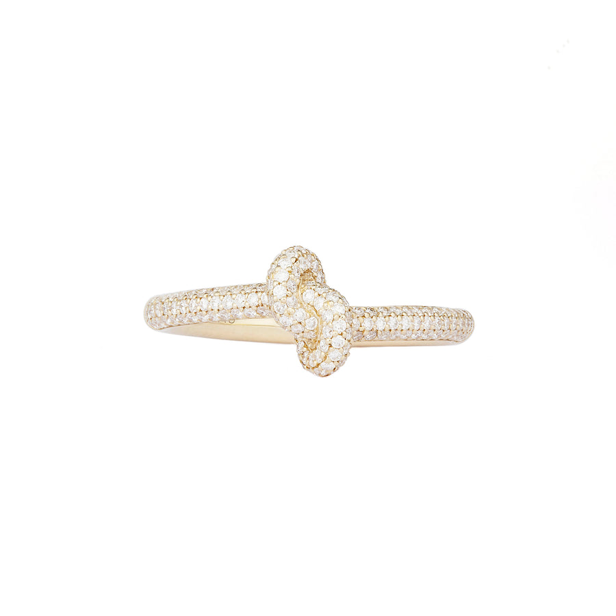 Engelbert - The Mini Legacy Diamond Knot Ring - Yellow Gold - Rings - Broken English Jewelry