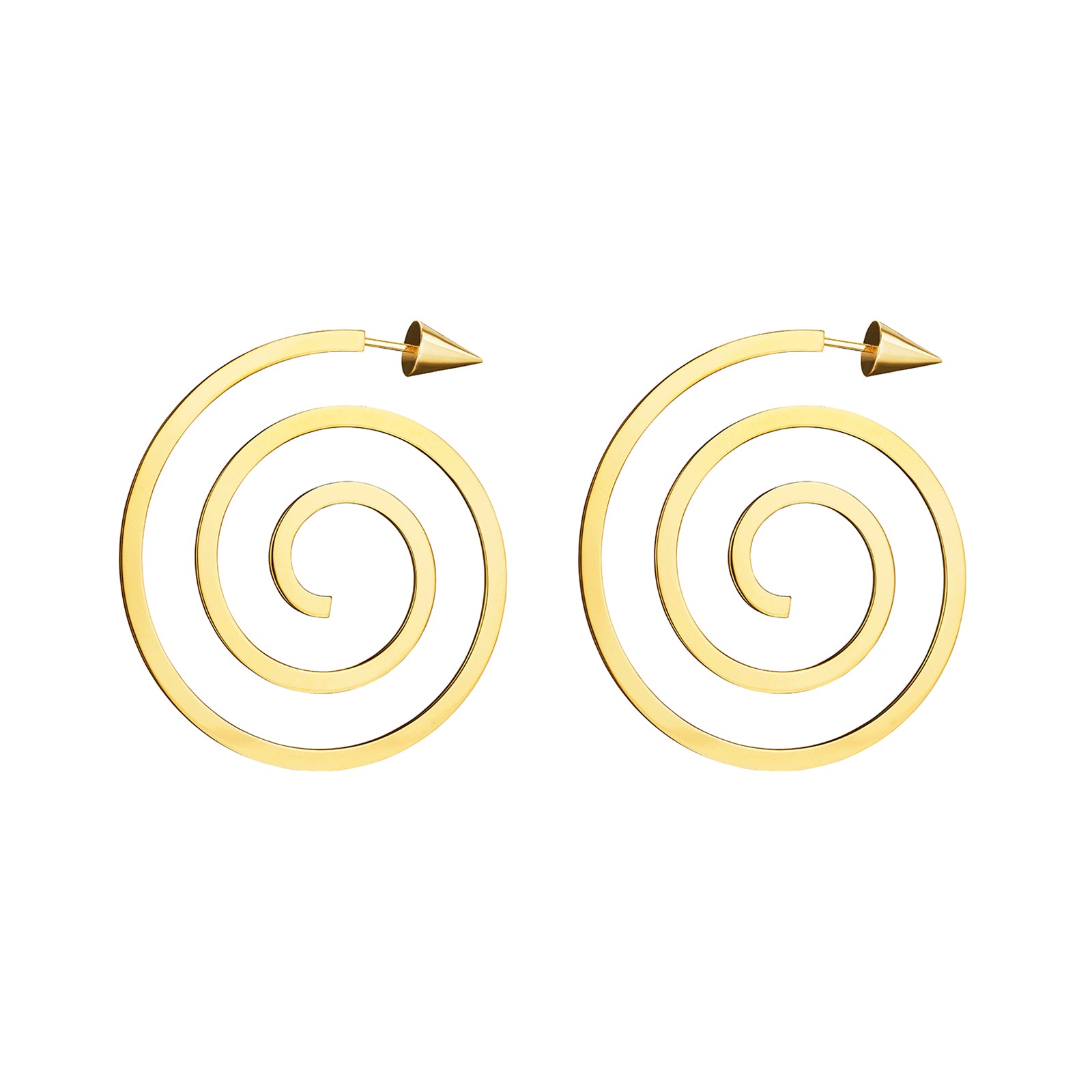 Spiral Earring Studs in 18K yellow gold