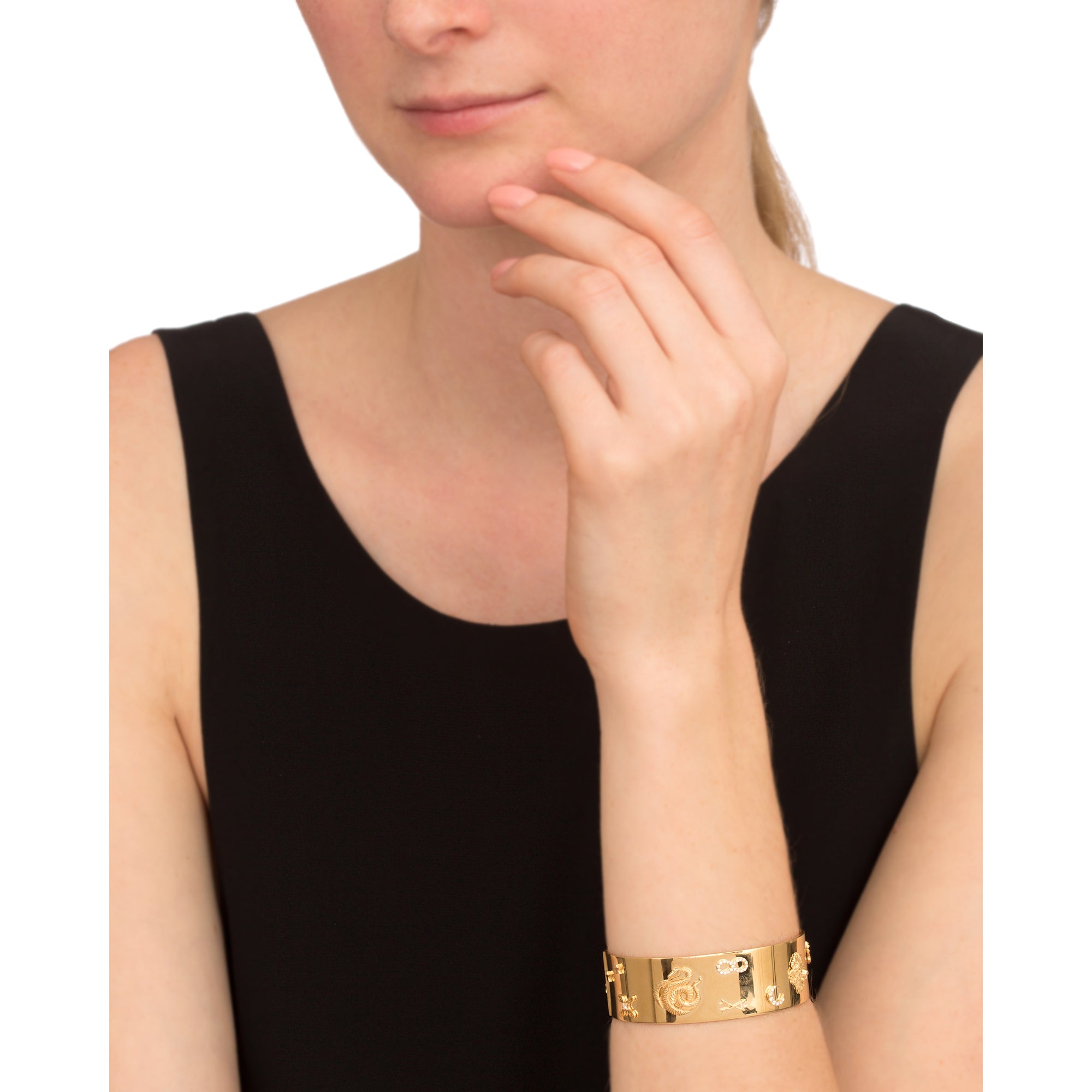 Foundrae Wide Triptych Bangle - Broken English Jewelry