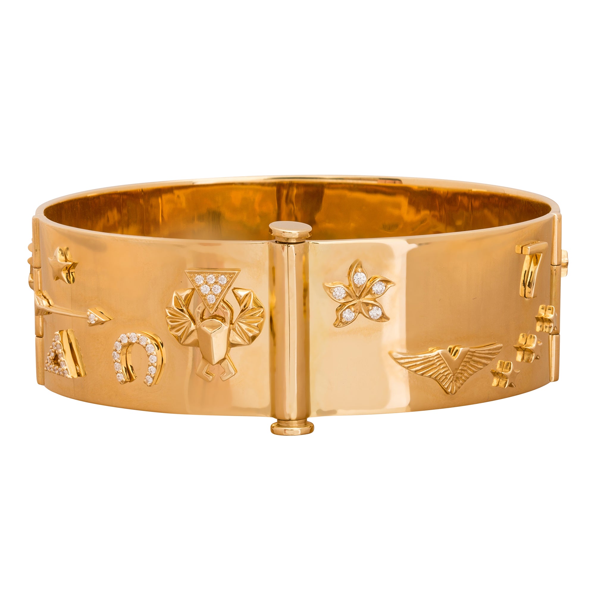 Foundrae Wide Triptych Bangle - Broken English Jewelry