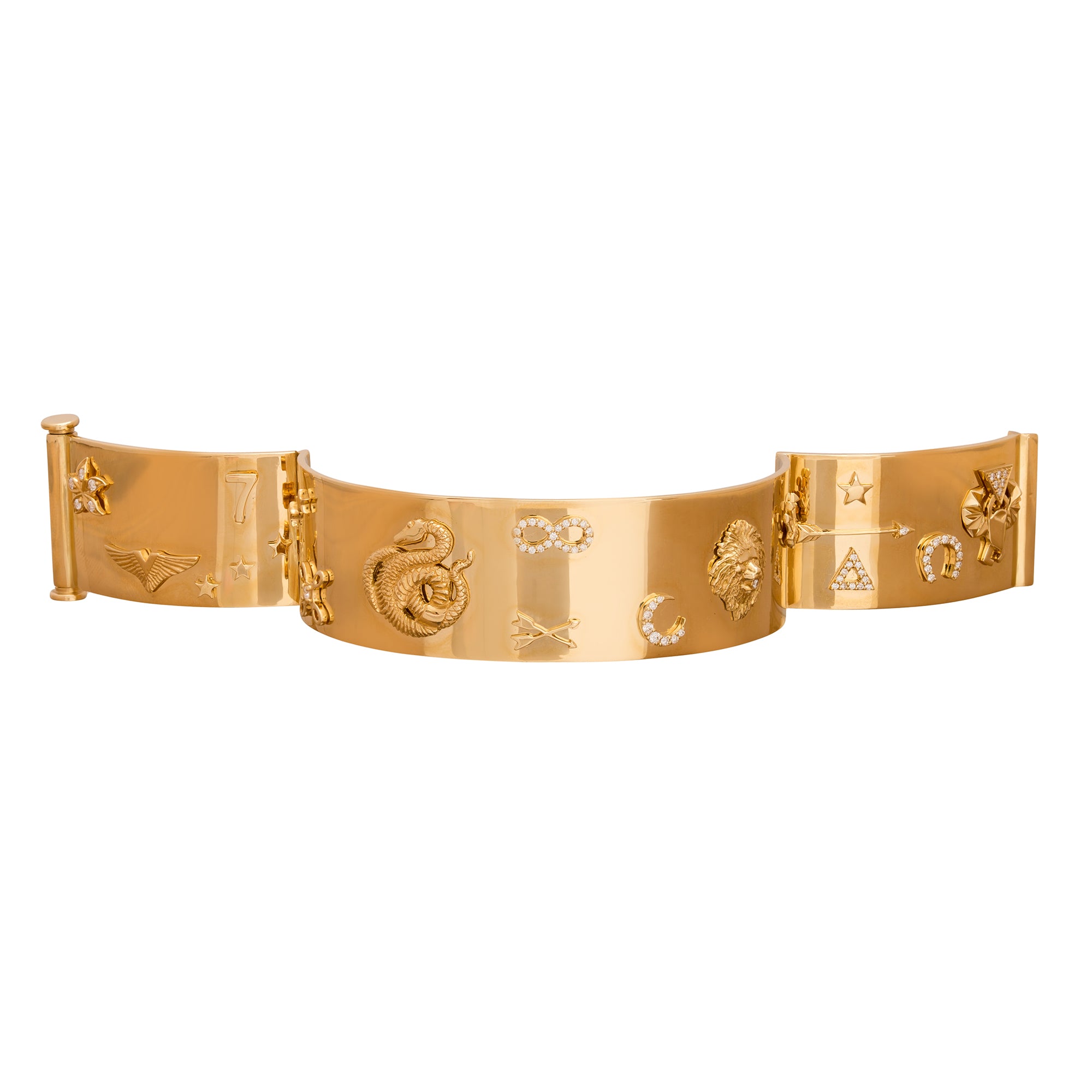 Foundrae Wide Triptych Bangle - Broken English Jewelry