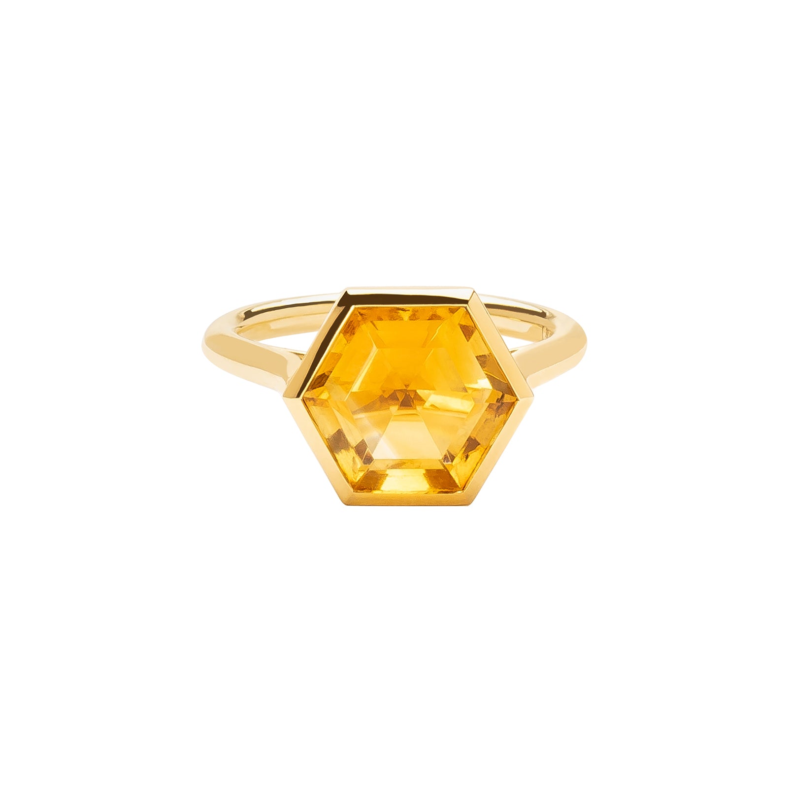 Gerald & I Hexagonal Citrine Ring - Rings - Broken English Jewelry
