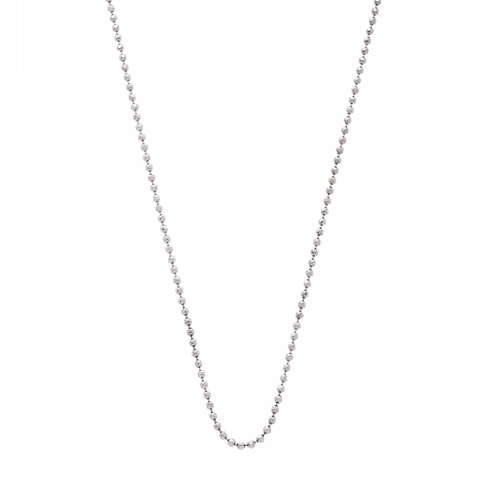 Beaded chain in 18k white gold, 16 long.