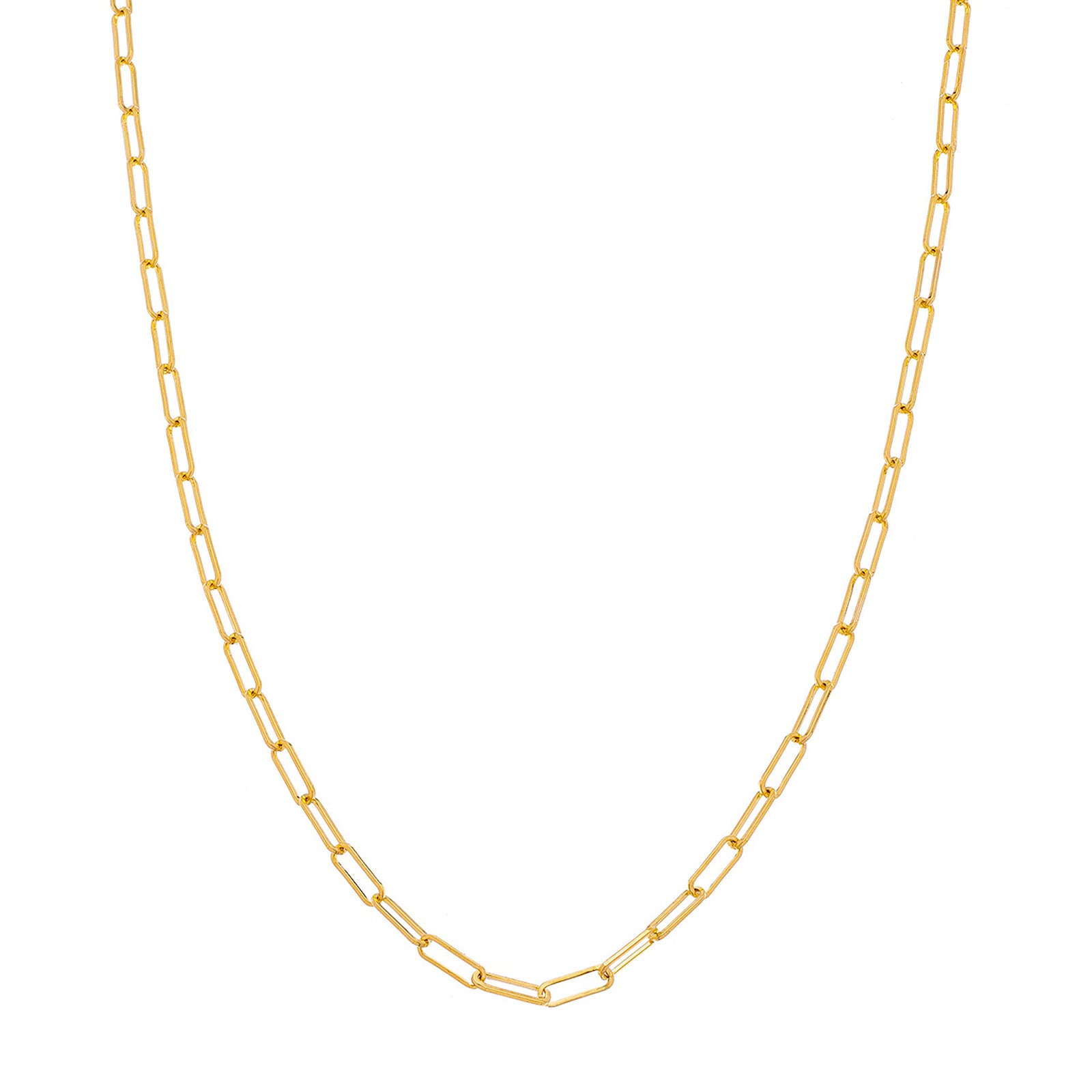 Sethi Couture Paper Clip Chain - Yellow Gold - Necklaces - Broken English Jewelry