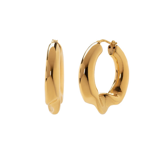 Twisted Center Italian Hoops - 37mm - Main Img