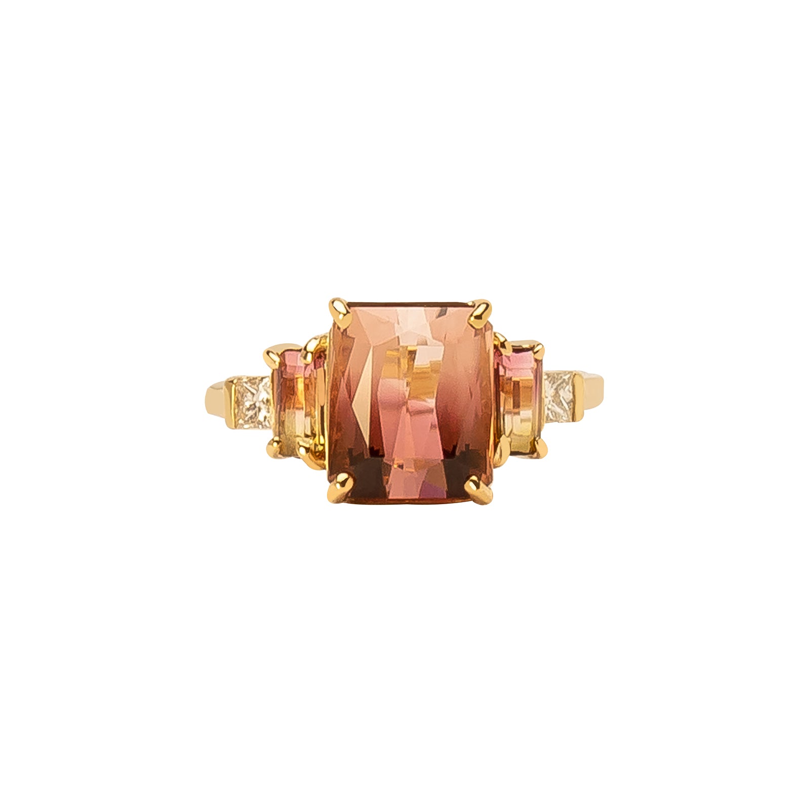 Xiao Wang Neptune Galaxy Ring - Square Tourmaline & Diamond - Earrings - Broken English Jewelry
