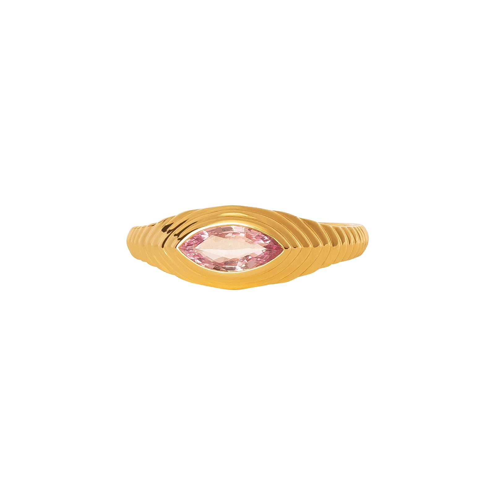 YI Collection Pyramid Eye Ring - Pink Sapphire - Rings - Broken English Jewelry