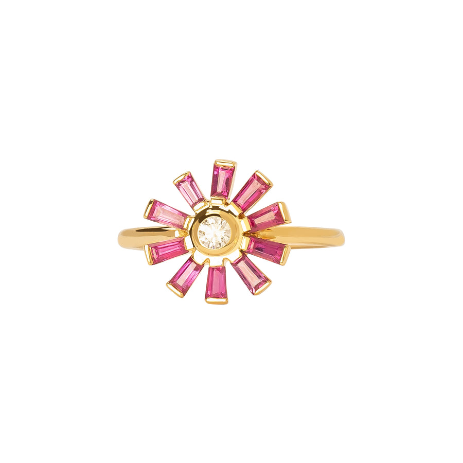 YI Collection Daisy Ring - Ruby - Rings - Broken English Jewelry