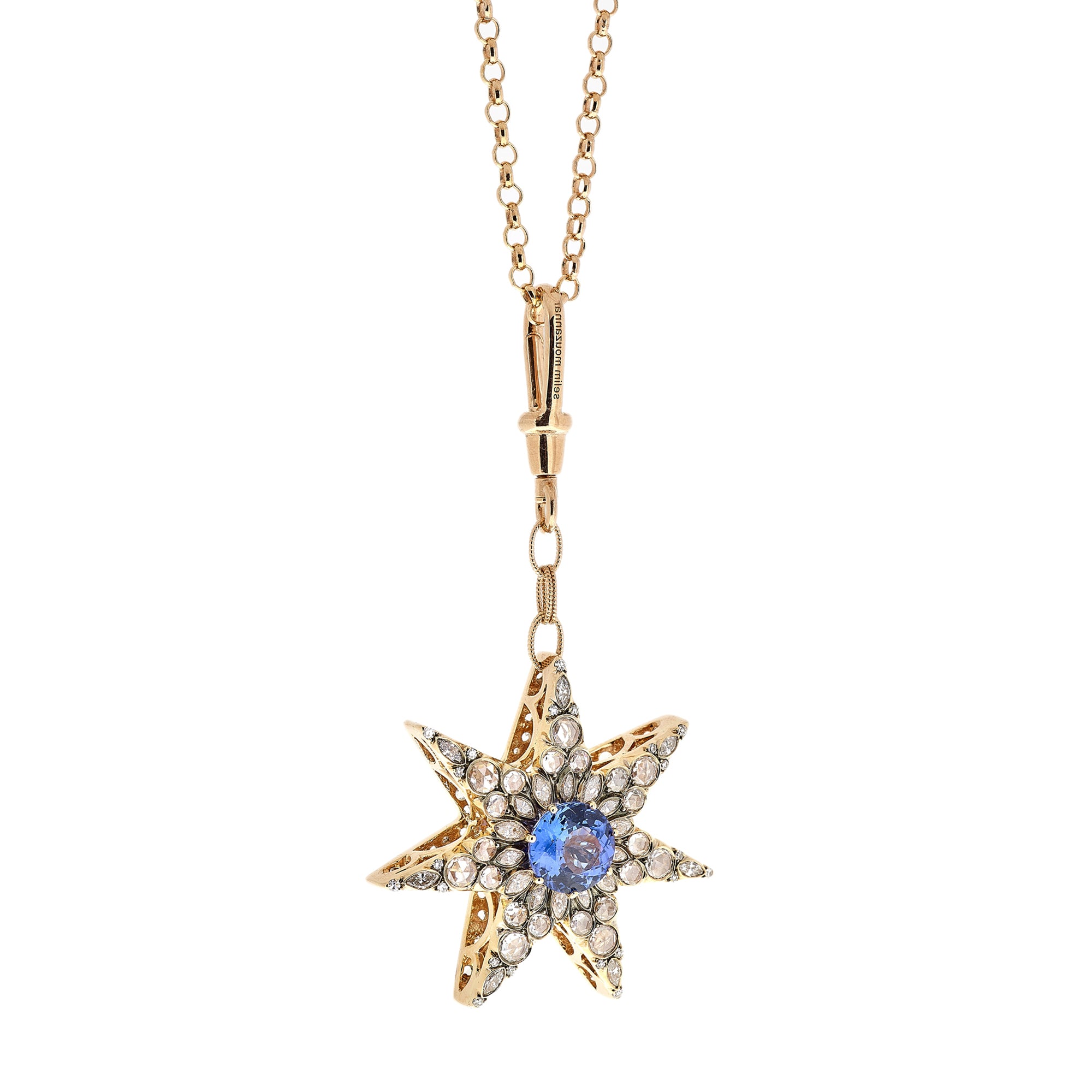 Selim Mouzannar Istanbul Pendant Necklace - Tanzanite 40mm - Broken English Jewelry