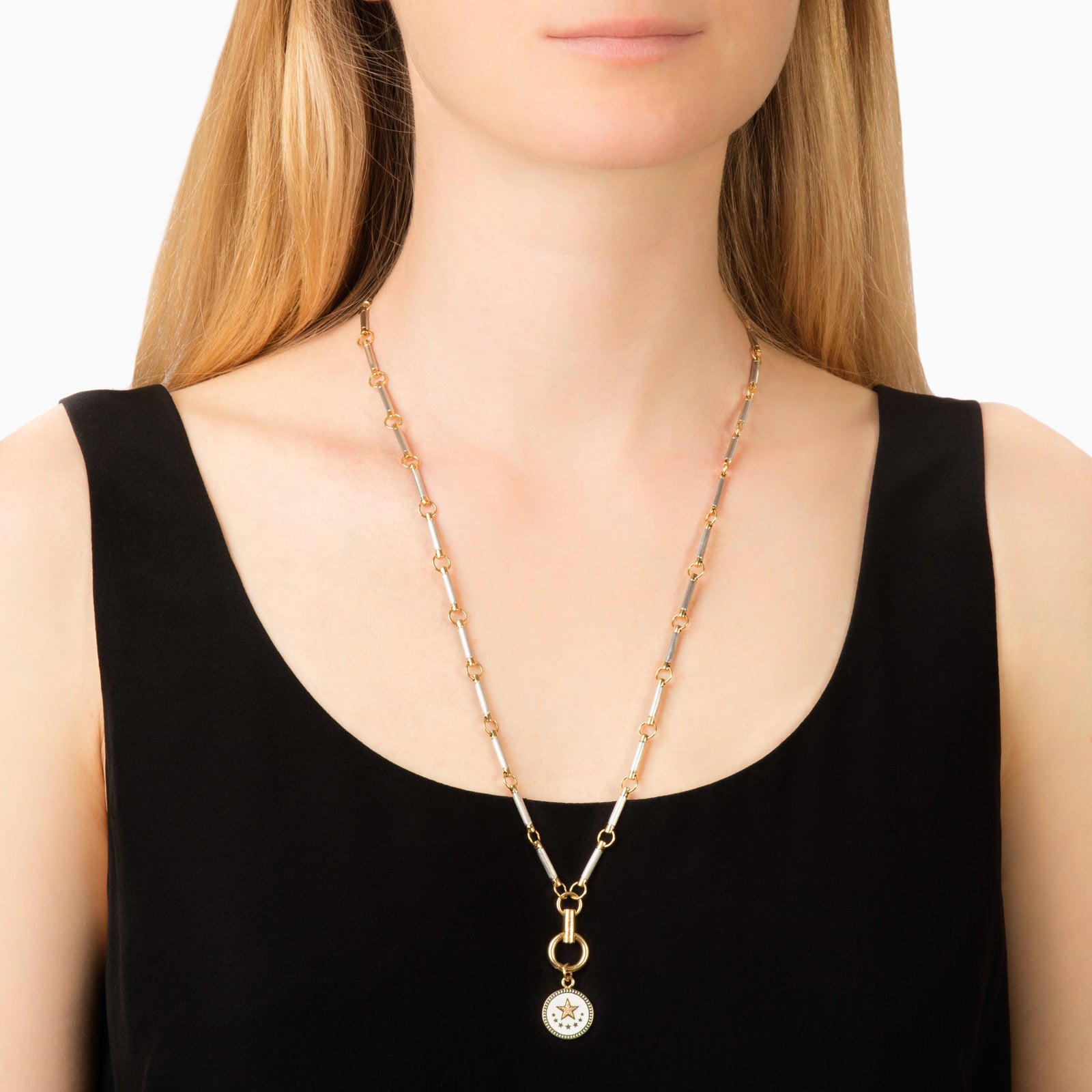 Foundrae Element Stone Chain - White Gold - Broken English Jewelry