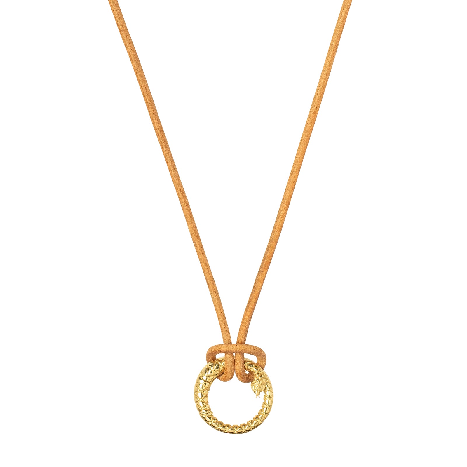 Jenna Blake Leather Necklace with Snake Clasp - Necklaces - Broken English Jewelry