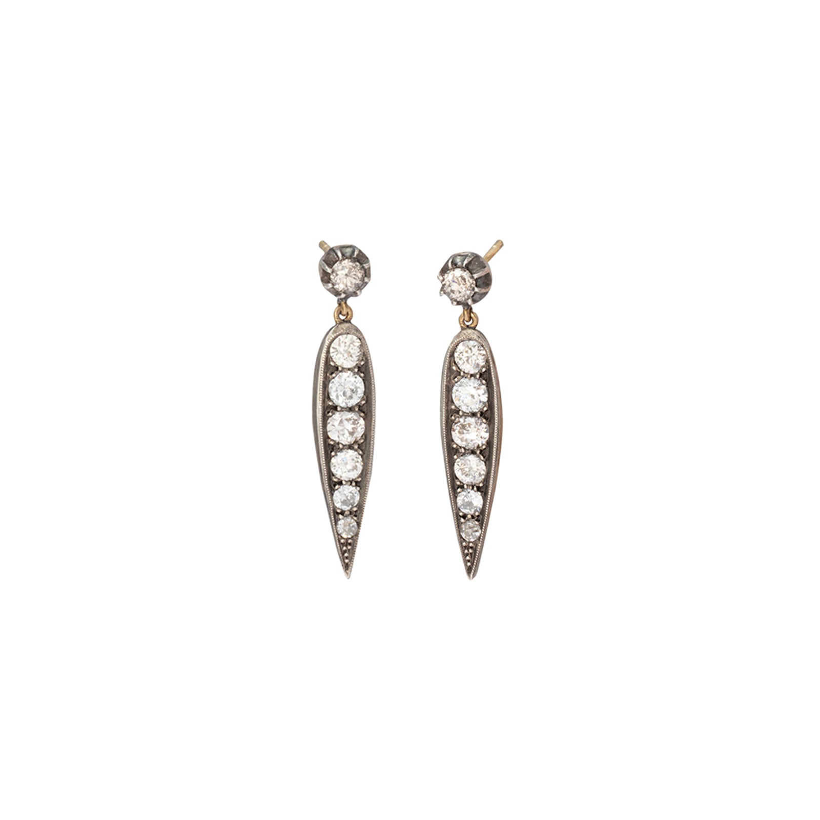 Jenna Blake Vintage Drop Diamond Earrings - Earrings - Broken English Jewelry