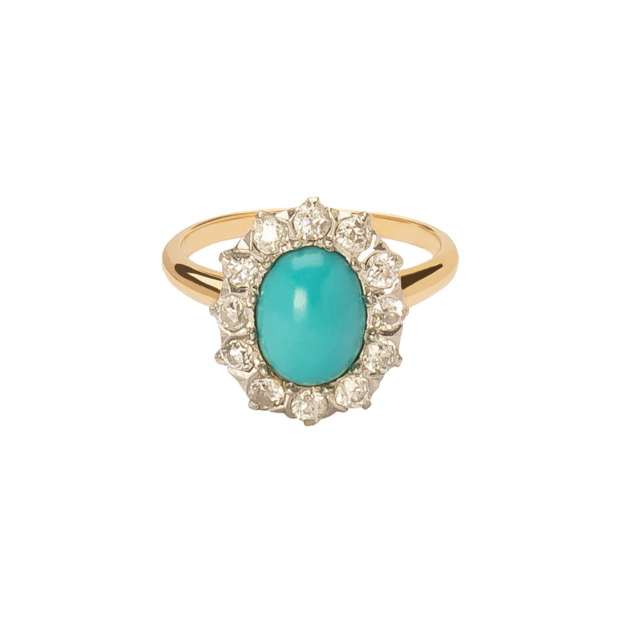 Jenna Blake Vintage Turquoise & Diamond Ring - Rings - Broken English Jewelry