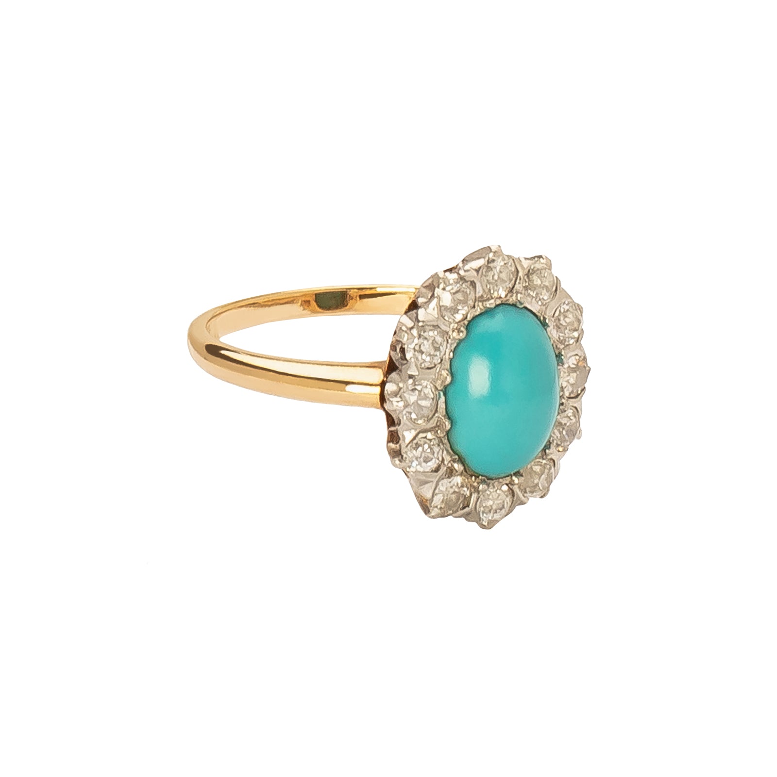 Vintage turquoise and diamond shop ring