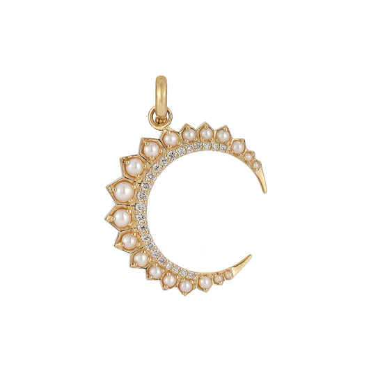 Estelle Crescent Moon Charm - Pearl - Main Img