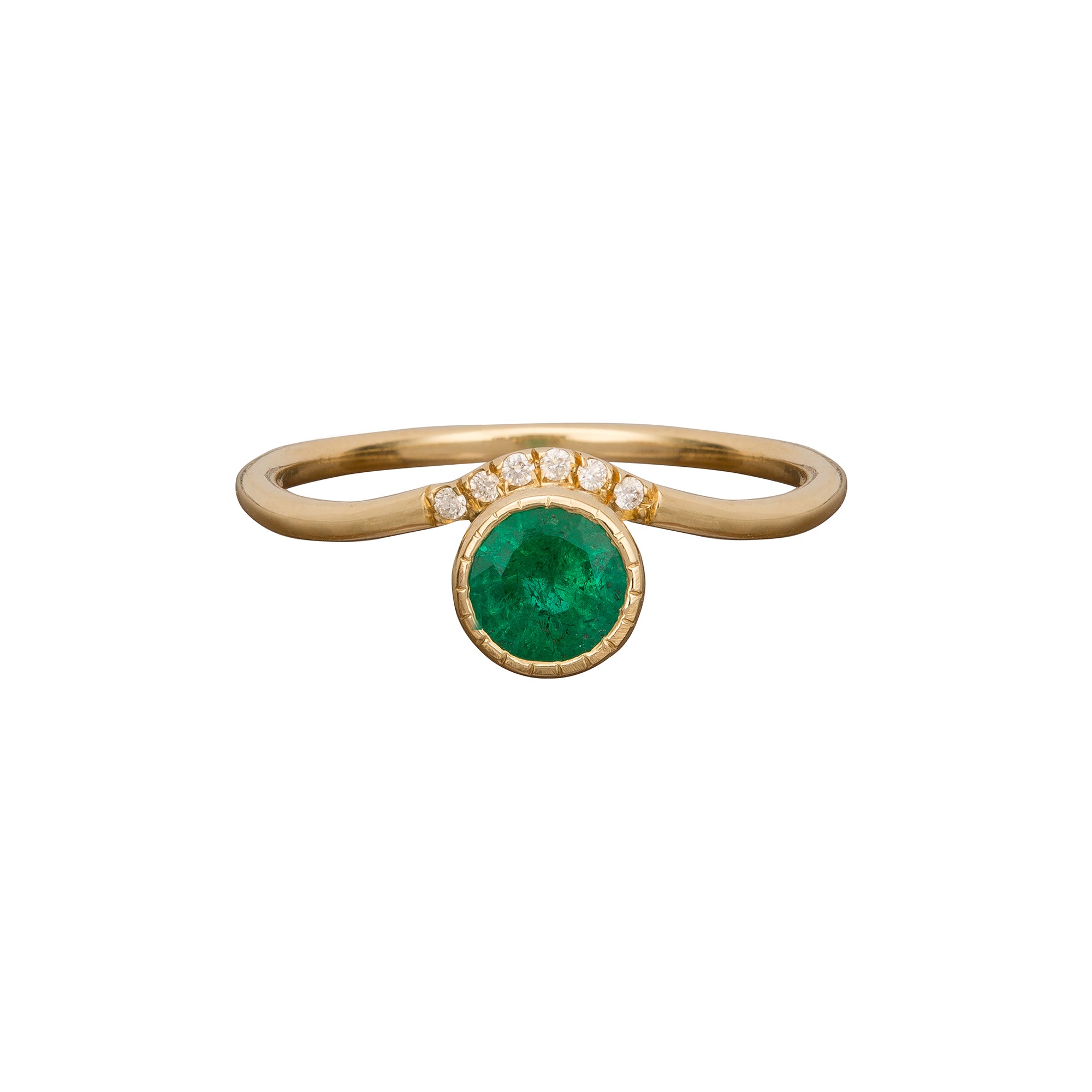 Jennie Kwon Emerald Wave Ring - Broken English Jewelry