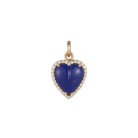 Alana Diamond Heart Charm - Lapis - Main Img