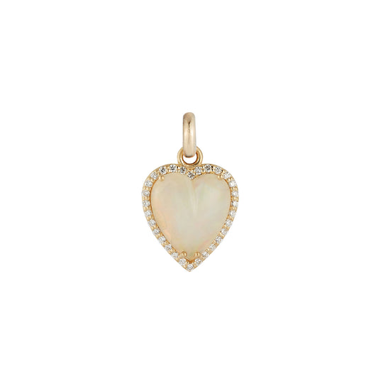 Alana Diamond Heart Charm - White Opal - Main Img