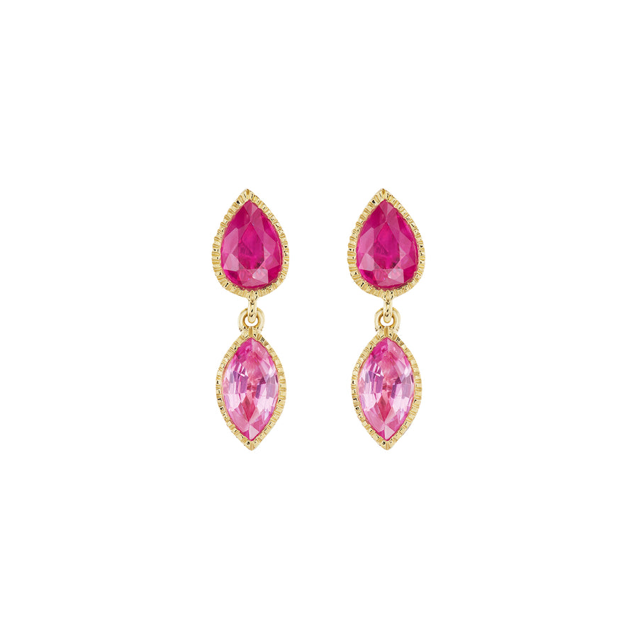 Ark Lakshmi Drop Earrings - Pink Sapphire - Earrings - Broken English Jewelry