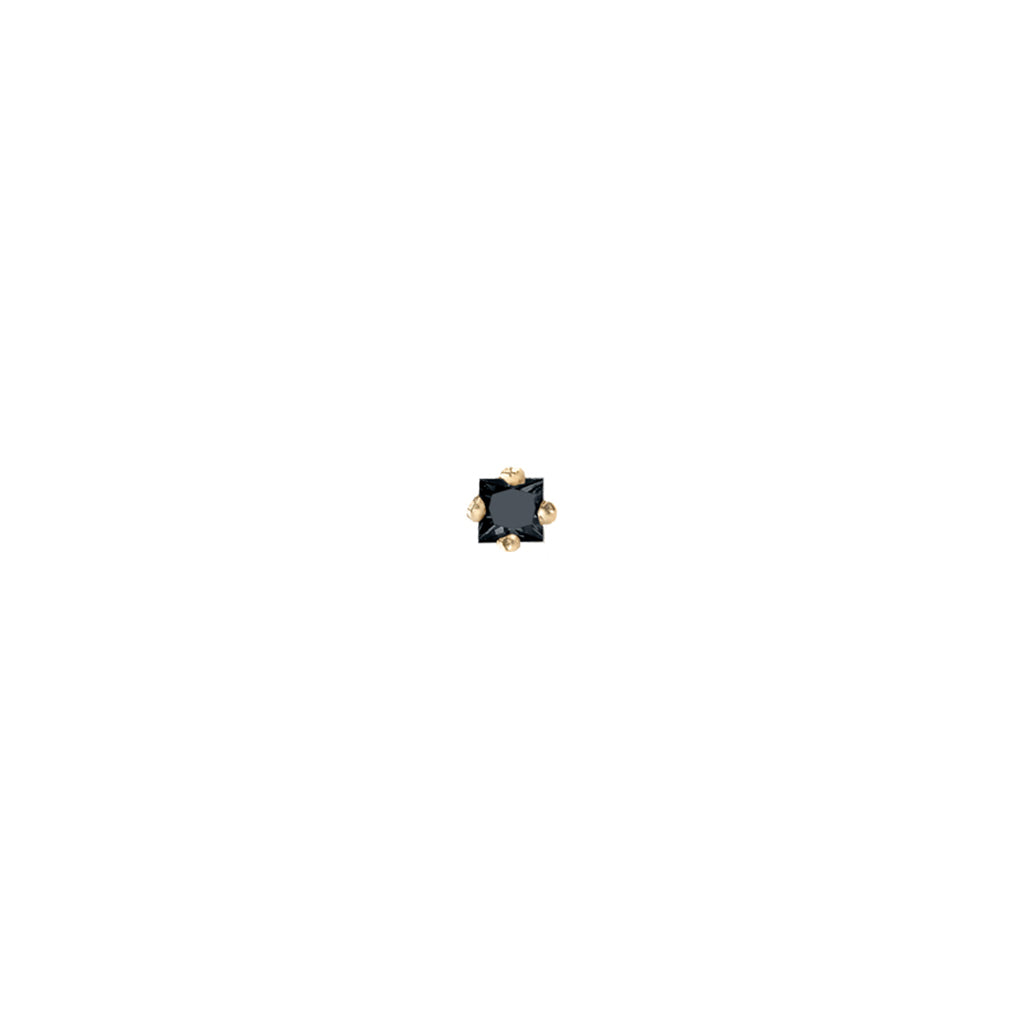 Lizzie Mandler Mini Black Diamond Princess Stud - Broken English Jewelry