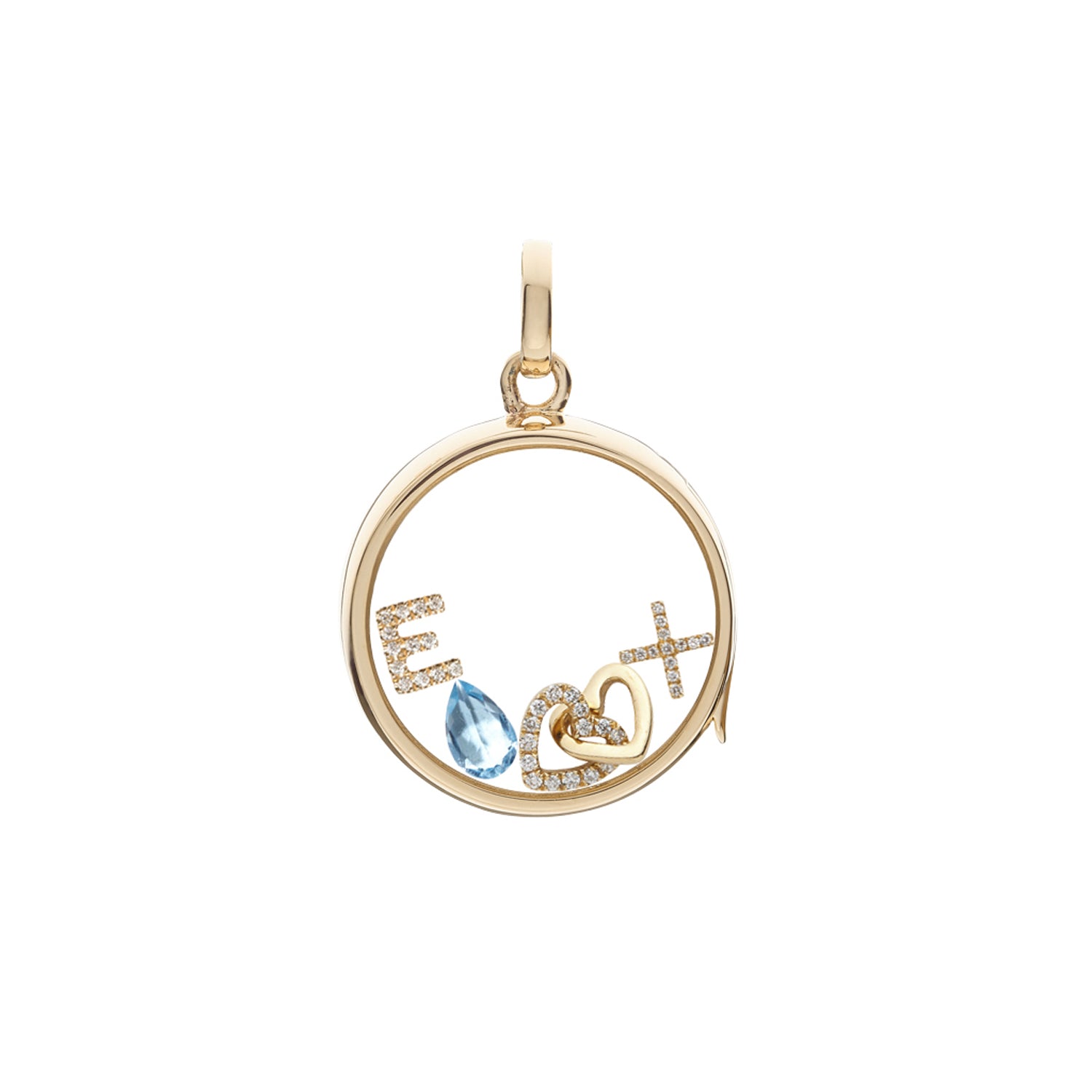Loquet Diamond "X" Kiss Charm - White Gold - Charms & Pendants - Broken English Jewelry