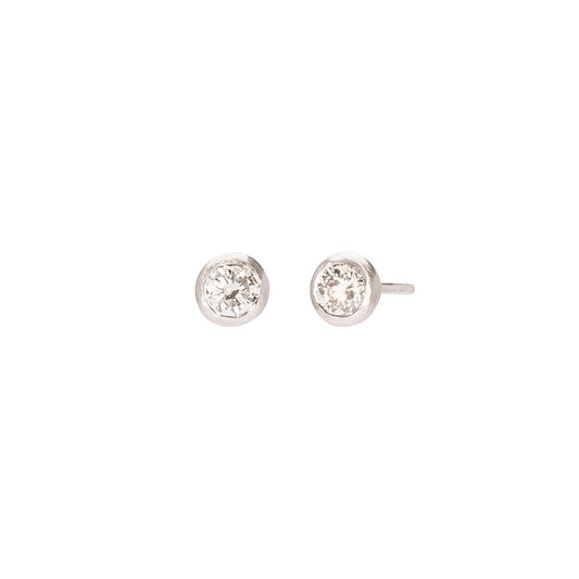 Full Cut Diamond Studs - White Gold - Main Img