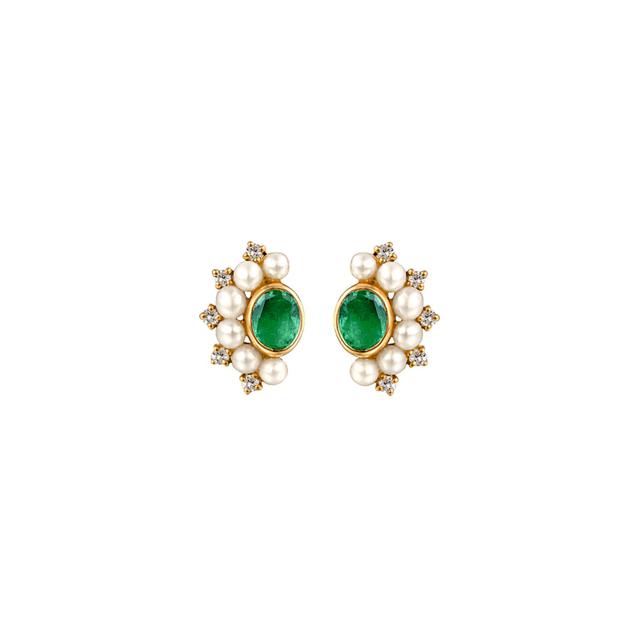 Moksh Kyoto Small Earrings - Emerald - Earrings - Broken English Jewelry