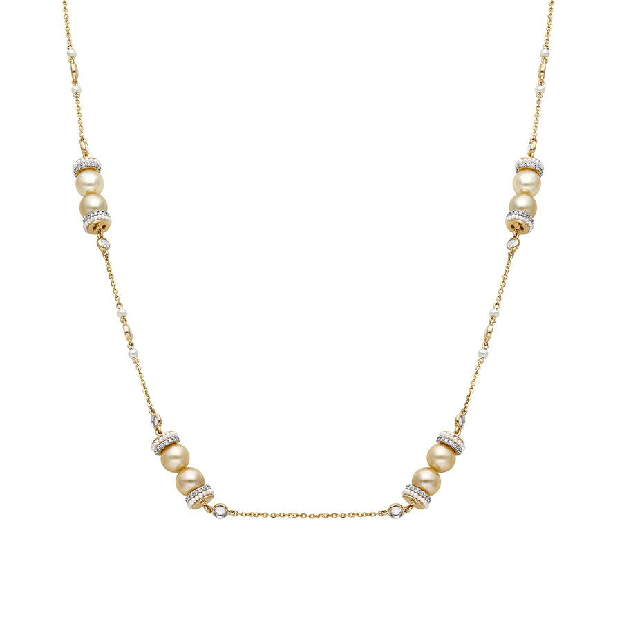 Moksh Diamond and Mixed Pearl Jodhpur Necklace  - Necklaces - Broken English Jewelry