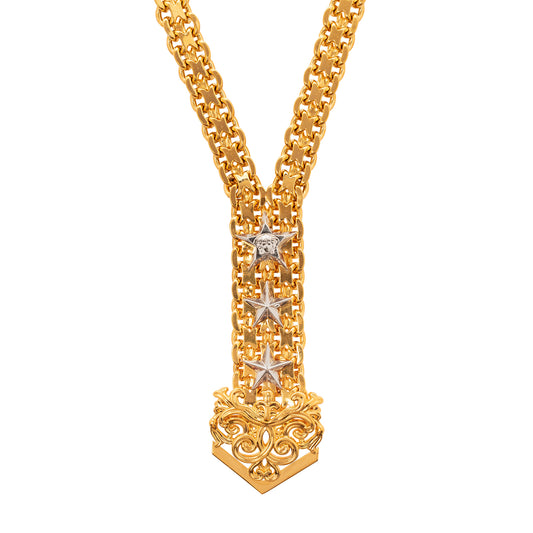 Versace Thick Link Medusa Star Necklace - Main Img