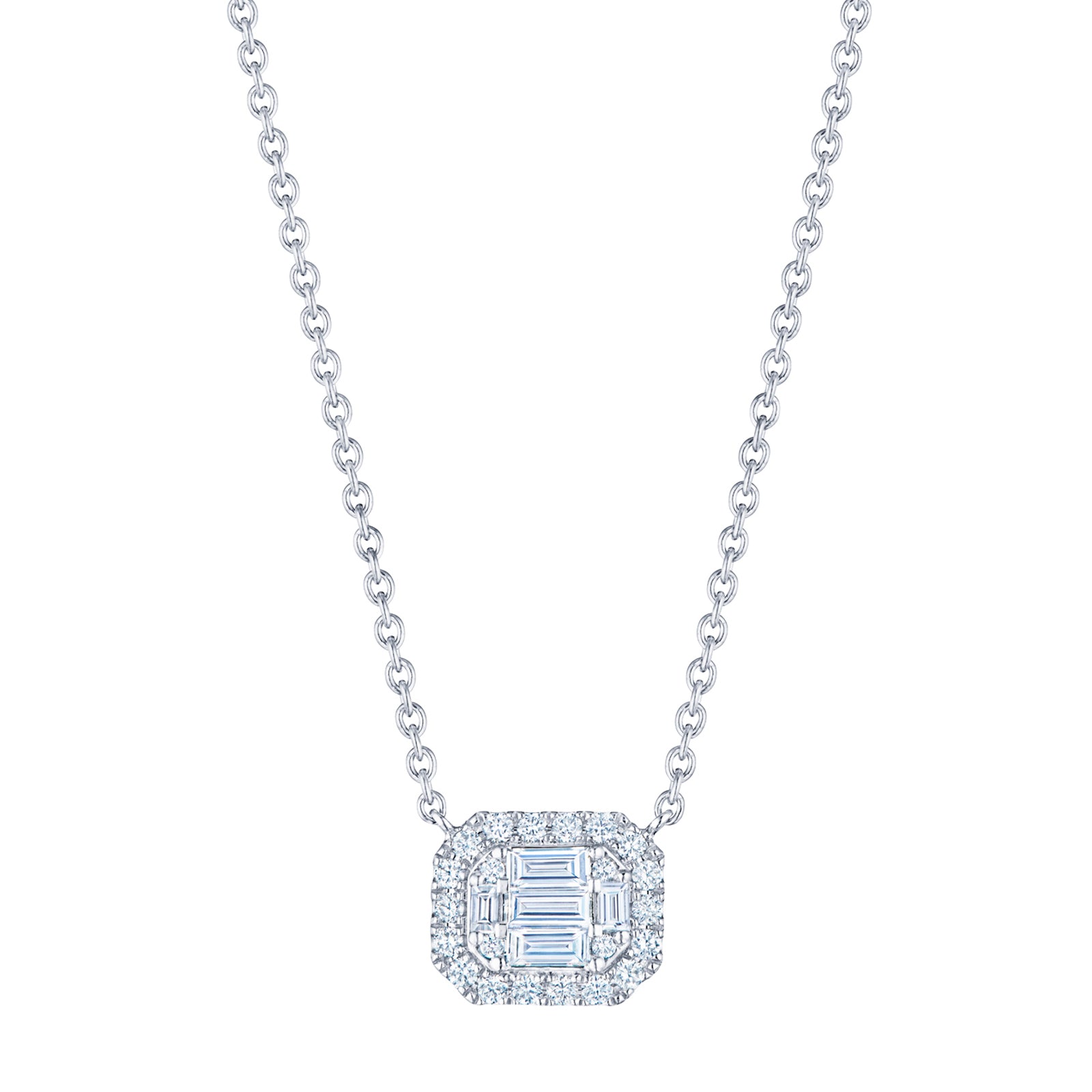 East-West Emerald Cut Pendant