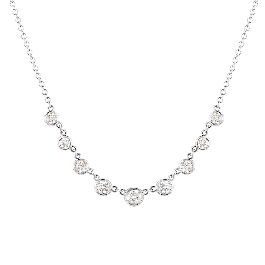 Carbon & Hyde Mini Starstruck Bezel Necklace - White Gold - Necklaces - Broken English Jewelry