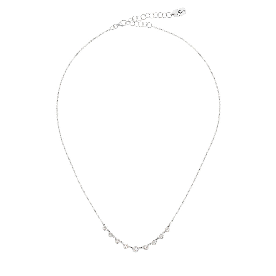 Carbon & Hyde Mini Starstruck Bezel Necklace - White Gold - Necklaces - Broken English Jewelry