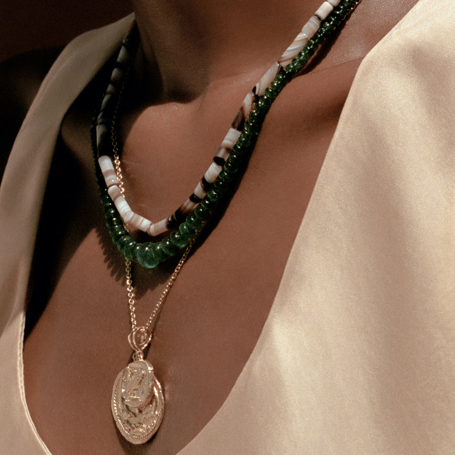 Āzlee Bead Necklace - Emerald - Necklaces - Broken English Jewelry