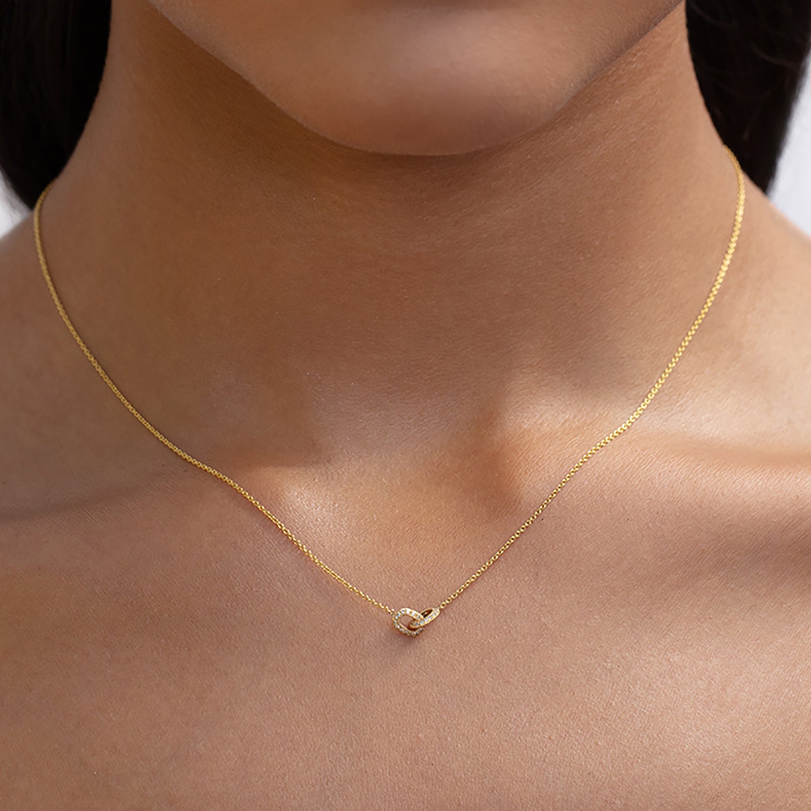 Lizzie Mandler XS Double Sided Pave Diamond Necklace - Necklaces - Broken English Jewelry