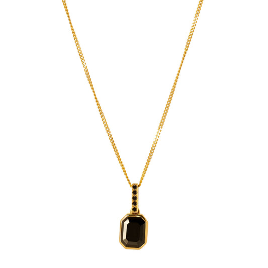 Black Diamond Pendant Necklace - Main Img