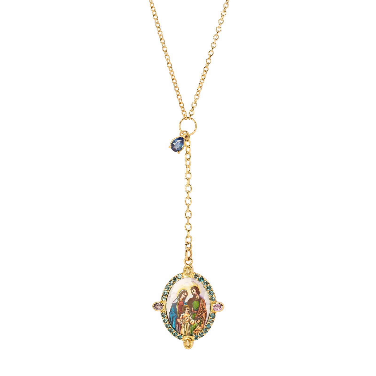 Colette Single Medal Lariat Drop Necklace - Broken English Jewelry