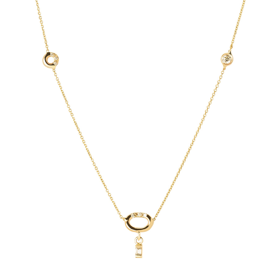 Xiao Wang Gravity Gold Oval Necklace - Broken English Jewelry