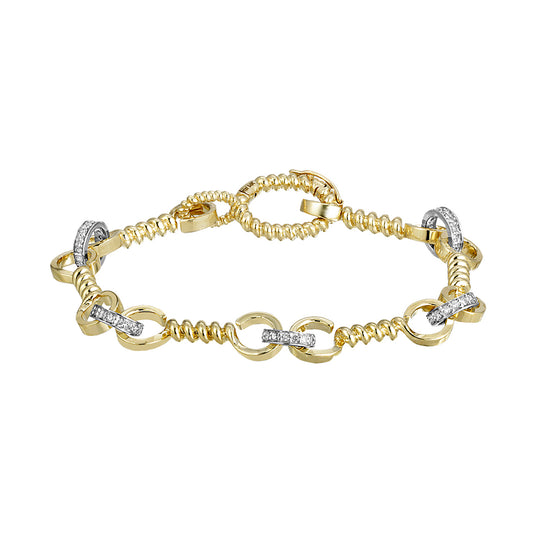 Twist Bar Link Bracelet - Diamond - Main Img