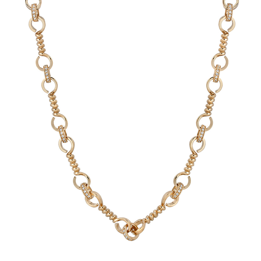 Nancy Newberg Twist Bar Link Necklace - Diamond - Broken English Jewelry