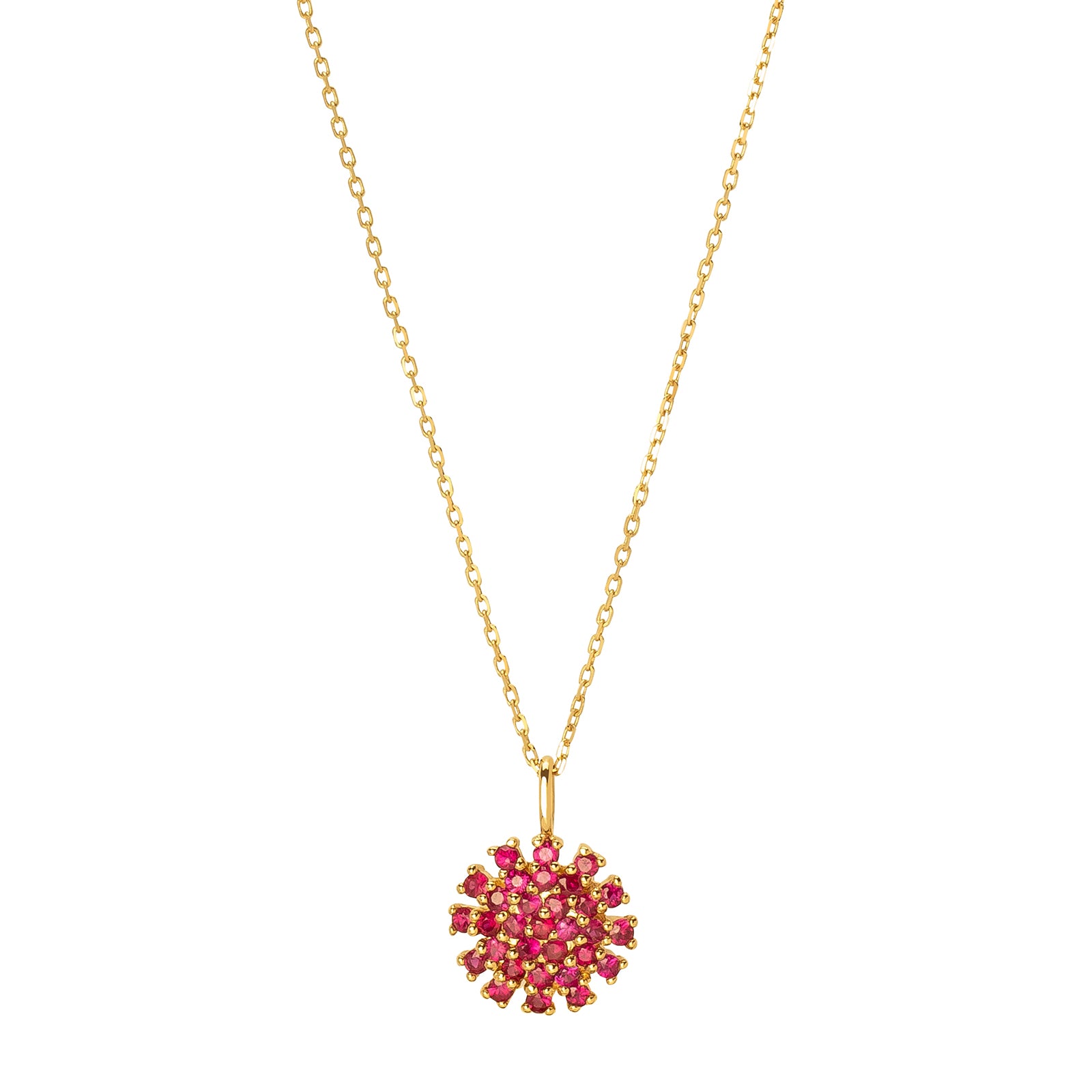 YI Collection Flower Necklace - Ruby - Necklaces - Broken English Jewelry