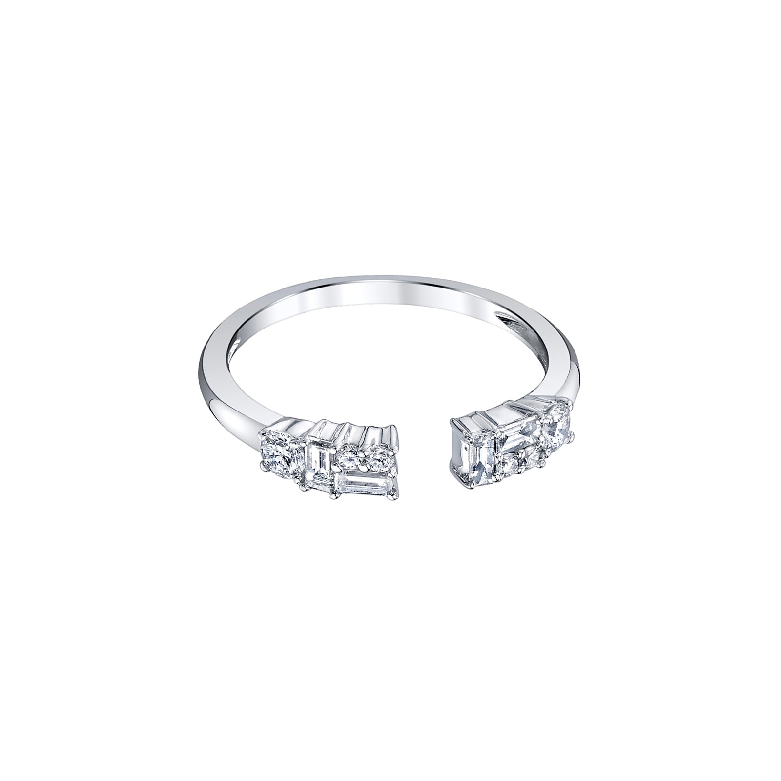 Borgioni Mixed Diamond Band - White Gold - Rings - Broken English Jewelry