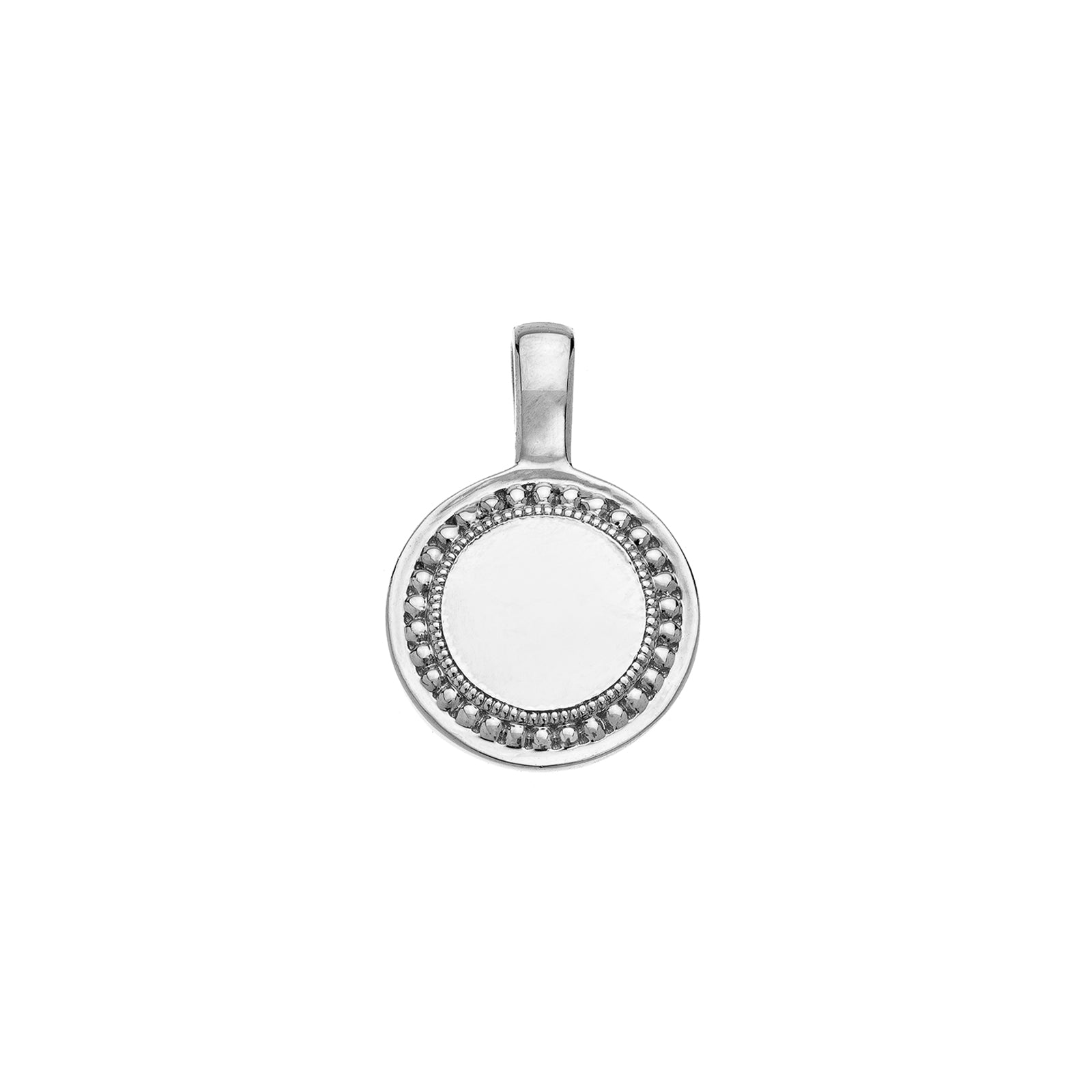 Sethi Couture P.S. Small Round Charm - White Gold - Charms & Pendants - Broken English Jewelry
