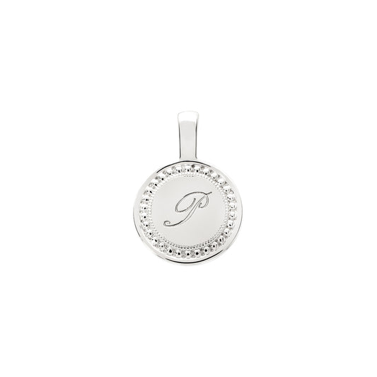 P.S. Small Round Charm - White Gold