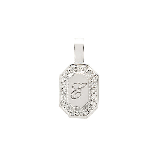 P.S. Small Tag Diamond Charm - White Gold