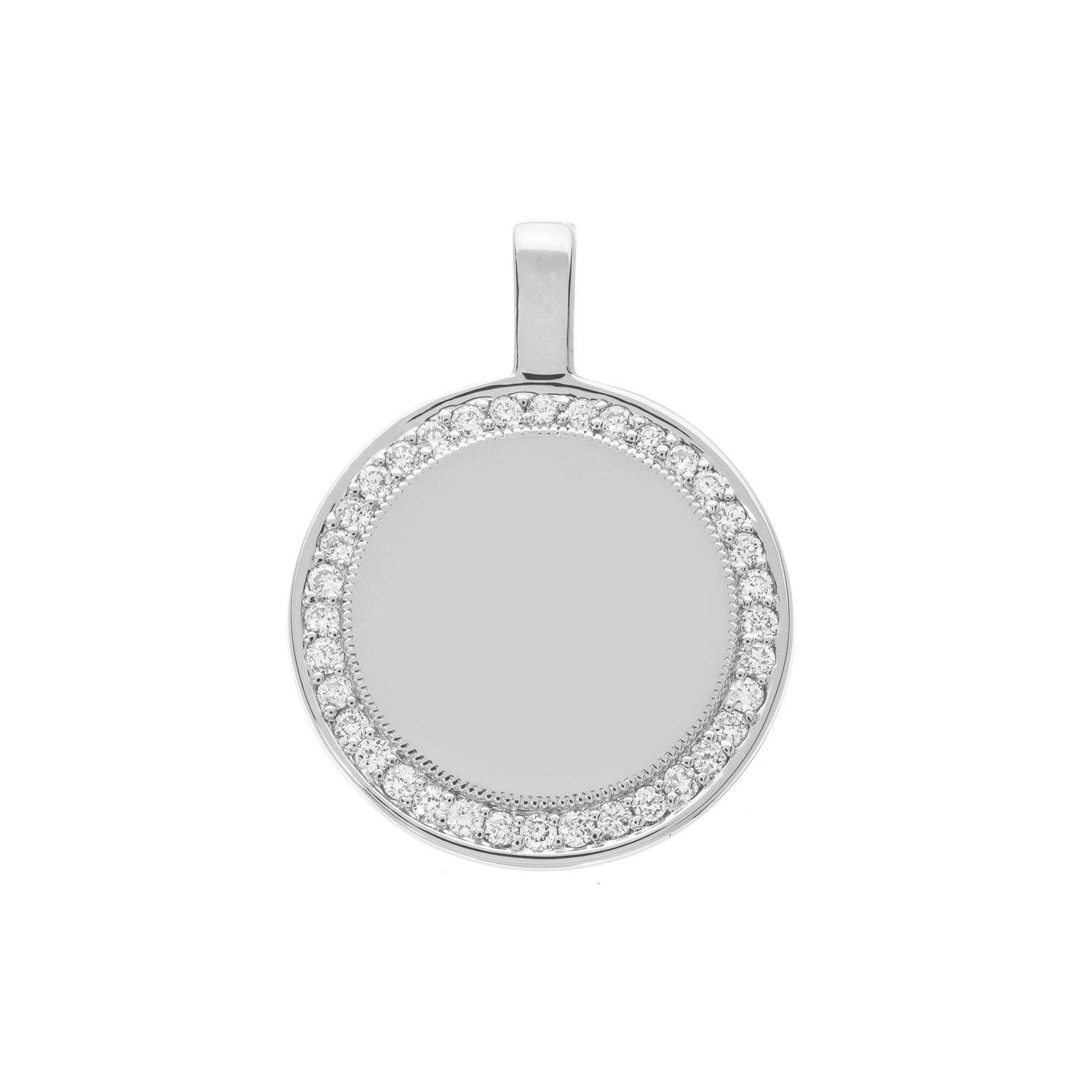 Sethi Couture P.S. Large Round Diamond Charm - White Gold - Charms & Pendants - Broken English Jewelry