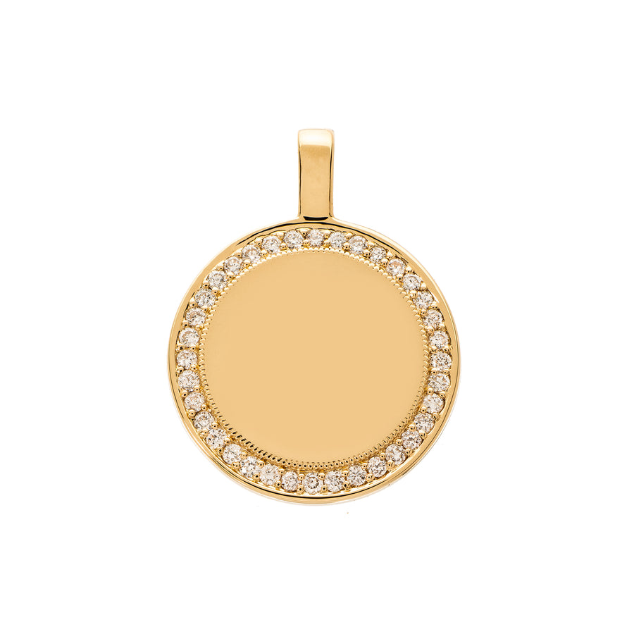 Sethi Couture P.S. Large Round Diamond Charm - Yellow Gold - Charms & Pendants - Broken English Jewelry