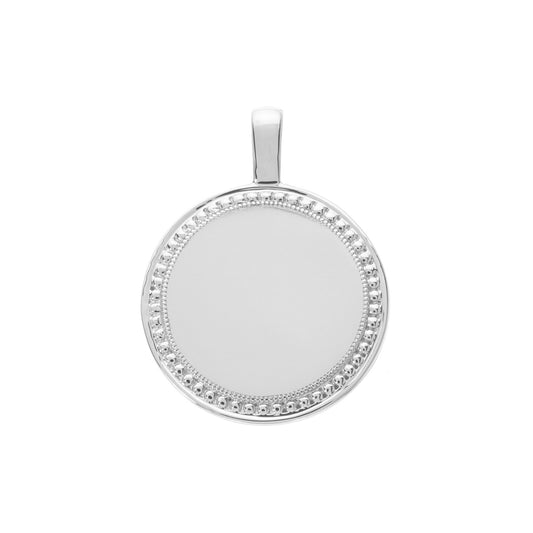P.S. Large Round Charm - White Gold - Main Img