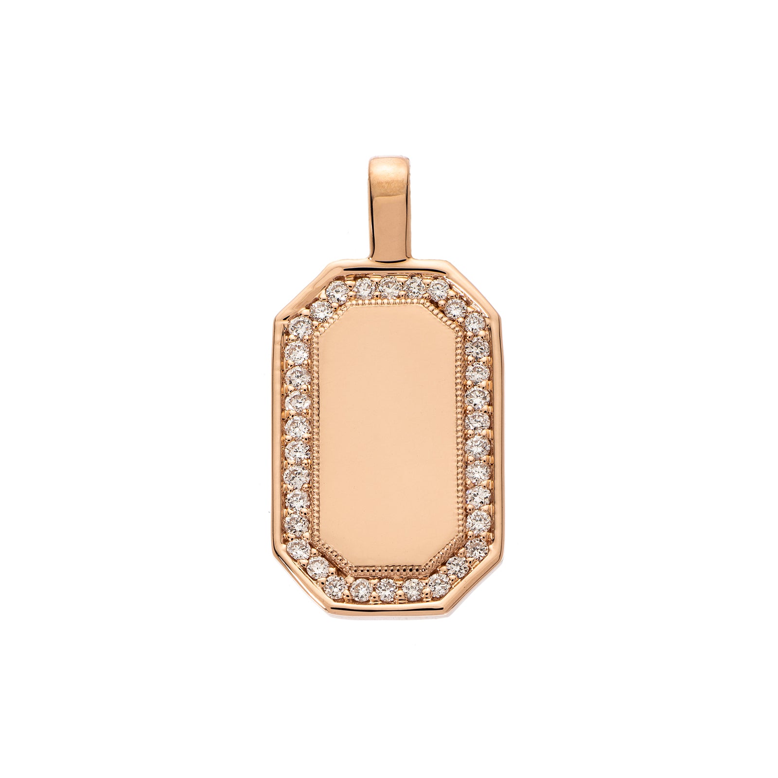 Sethi Couture P.S. Large Tag Diamond Charm - Rose Gold - Charms & Pendants - Broken English Jewelry