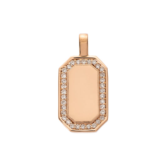 P.S. Large Tag Diamond Charm - Rose Gold - Main Img